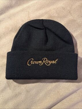 Crown Royal Emroidered Black Beanie  (Sz OS)